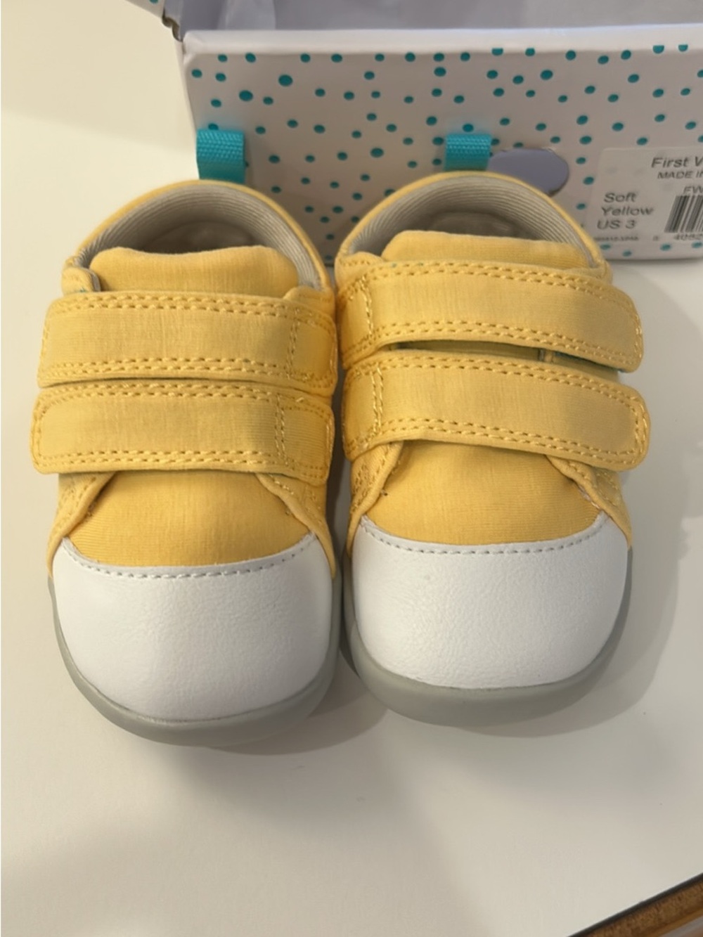 Baby Yellow Velcro Walker Shoes